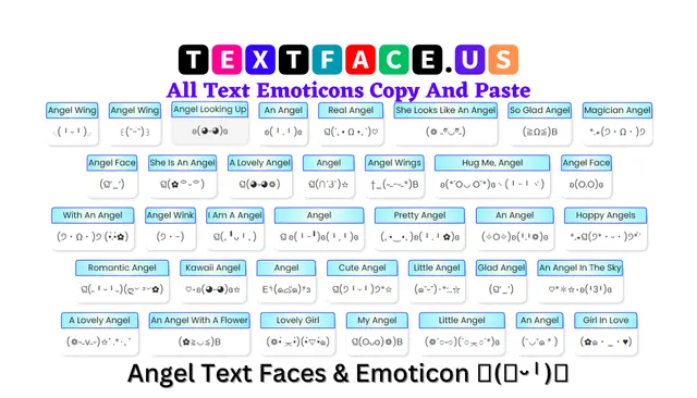 Angel Text Faces & Emoticon 𓆩(╹ᵕ╹)𓆪