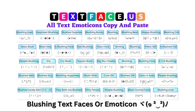 Blushing Text Faces Or Emoticon ヾ(๑ ³‿³)ﾉ