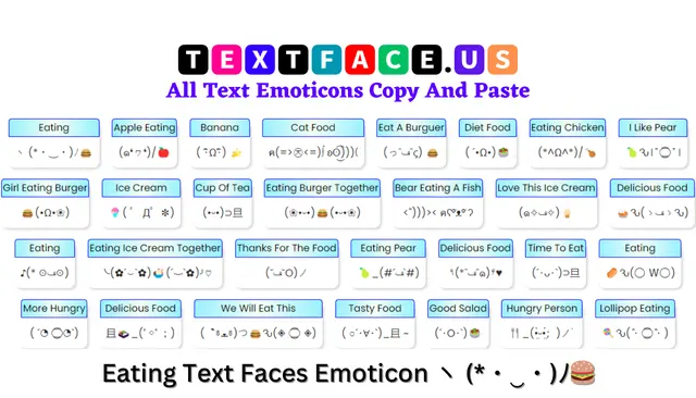 Eating Text Faces Emoticon ヽ (*・‿・)ﾉ🍔