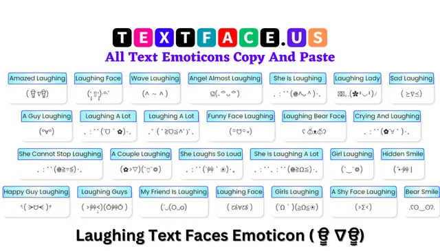 Laughing Text Faces Emoticon ( ਊ ∇ਊ)