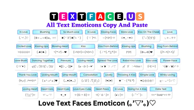 Love Text Faces Emoticon (｡’▽’｡)♡