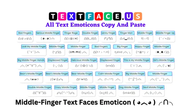 Middle-Finger Text Faces Emoticon ( ◕︿◕ )╭∩╮