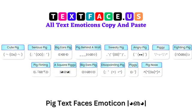Pig Text Faces Emoticon |◕ഌ◕|