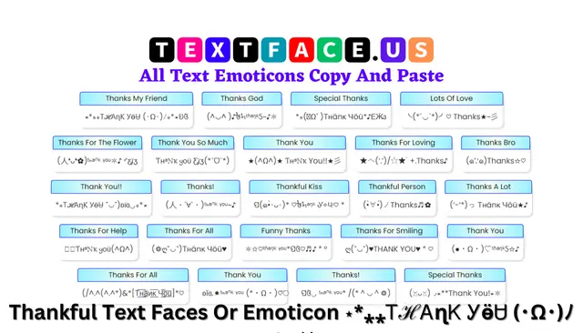 Thankful Text Faces Or Emoticon ⋆*⁎⁎ᎢℋᎪɳᏦ ᎩӫᏌ (･Ω･)ﾉ⁎*⋆ઇଓ